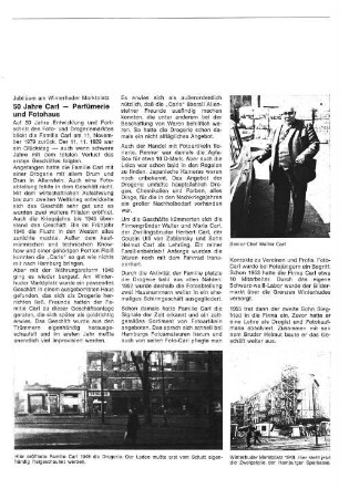 50 Jahre Carl - Parfümerie und Fotohaus