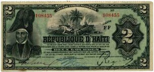 Geldschein, 2 Gourdes, 22.12.1914