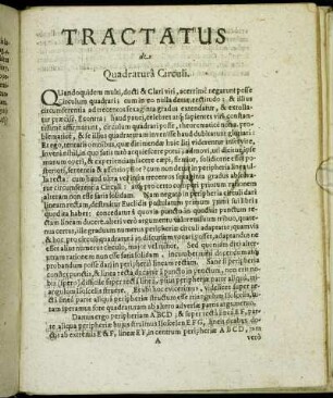 Tractatus de Quadratura Circuli.