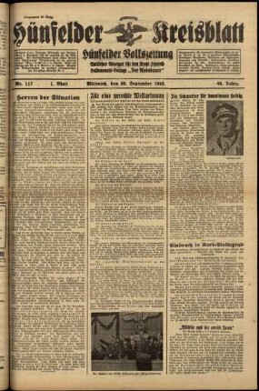 Erste Ausgabe vom Mittwoch, den 30. September 1942.