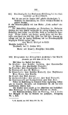 Preisaufgabe der Rubenow-Stiftung bei der Universität zu Greifswald : [II. Akademien und Universitäten]