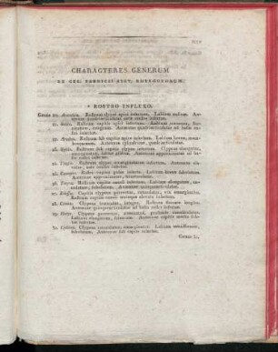 Characteres Generum Ex Cel. Fabriciii Syst. Rhyngotorum.