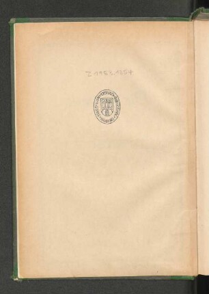 Z1953.1254 STAATS-U-UNIVERSITÄTS-BIBLIOTHEK +HAMBURG+