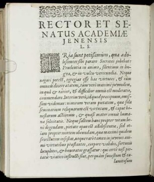 Rector Et Senatus Academiæ Jenensis L. S.