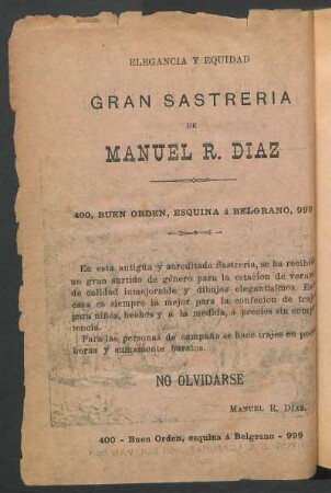 [Publicidad] Gran sastrería
