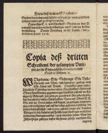 B2v-B3v, Copia deß dritten Schreibens