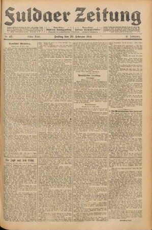 Ausgabe vom Freitag, den 20. Februar 1914.
