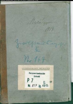 Zivilstandsregister der Munizipalität Cappeln (G 1813). (Gemeinde: Westerkappeln, Kreis Tecklenburg)