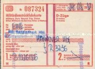 Fahrschein für Bundeswehr-Angehörige