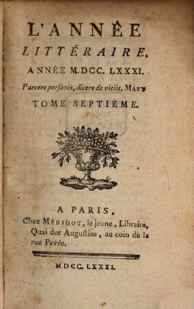L' année littéraire. 1781,7