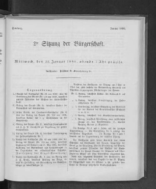 2te Sitzung der Bürgerschaft.