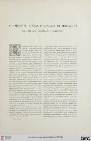 10: Frammenti di una predella di Masaccio nel Museo cristiano vaticano
