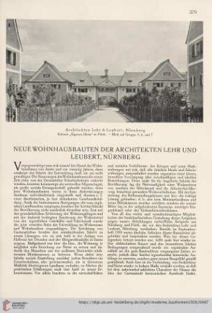 25: Neue Wohnhausbauten der Architekten Lehr und Leubert, Nürnberg