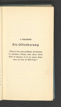 2. Hauptstück. Die Offenbarung.