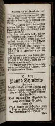 Die drey Haupt-Symbola [...]