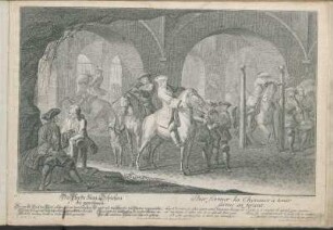 Die Pferde zum Schießen zu gewöhnen. Pour former les Chevaux à tenir ferme en tirant.