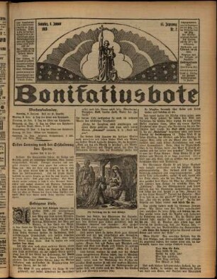 Erste Ausgabe vom Sonntag, den 08. Januar 1928.