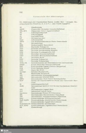 Verzeichnis der Abkürzungen
