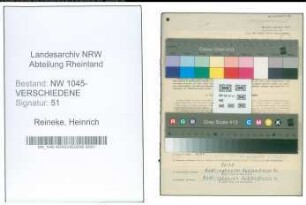 Entnazifizierung Heinrich Reineke , geb. 07.11.1903 (Schlosser)