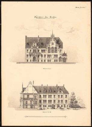 Kreishaus Itzehoe: Straßenansicht, Schnitt