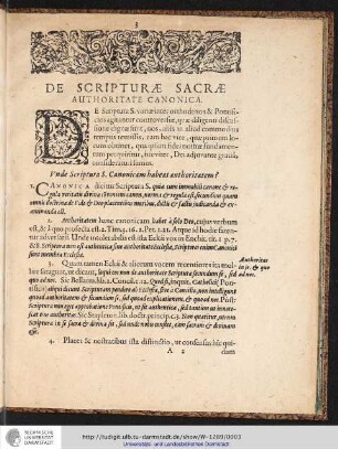 De Scripturæ Sacræ Authoritate Canonica.