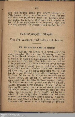 Sechsundzwanzigster Abschnitt. Von den warmen und kalten Getränken