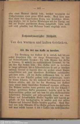 Sechsundzwanzigster Abschnitt. Von den warmen und kalten Getränken