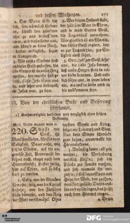 VI. Von der christlichen Buße und Besserung überhaupt.
