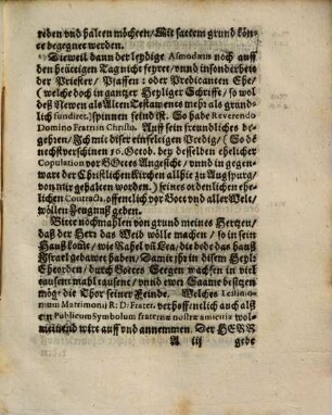 Ein Christliche Hochzeit Predig, bey Ehlicher copulation, Deß ... M. Dauidis [Davidis] Steudlini ... Und ... Ursula, deß ... Herrn, M. Bernhardi Alberti ... Tochter