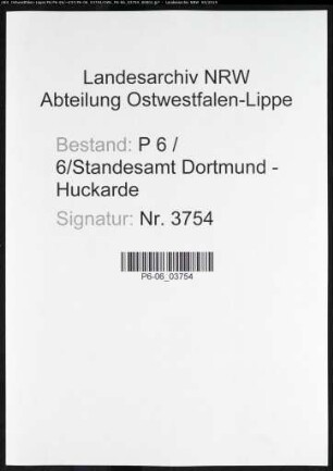 Sterberegister Standesamt Dortmund-Huckarde (IV)
