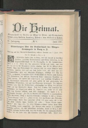 Mitteilungen über die Brüderschaft der Bürger=Kompagnie in Burg a. F.