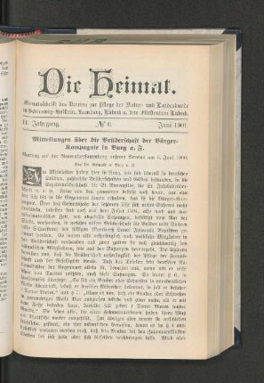 Mitteilungen über die Brüderschaft der Bürger=Kompagnie in Burg a. F.