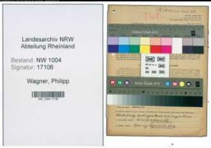 Entnazifizierung Philipp Wagner , geb. 12.04.1896 (Kapitaen)