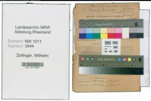 Entnazifizierung Wilhelm Zollinger , geb. 25.10.1901 (Kaufmaennischer Leiter)