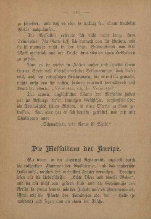 Die Messalinen der Kneipe