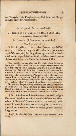 B. Organische Bestandtheile