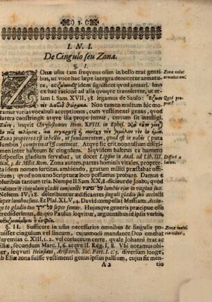 Ex Historia Potissimum Sacra Dissertationem De Veterum Armis Bellicis Zona et Lorica Quorum Paulus Meminit Ephes. VI.