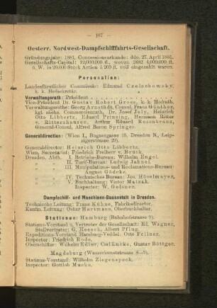 Oesterr. Nordwest-Dampfschifffahrts-Gesellschaft.
