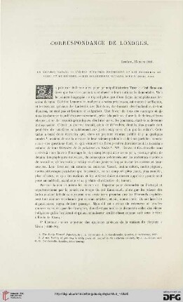 Correspondace de Londres