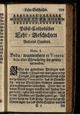 Päbst-Catholischer Lehr-Geschichten Anderes Hundert