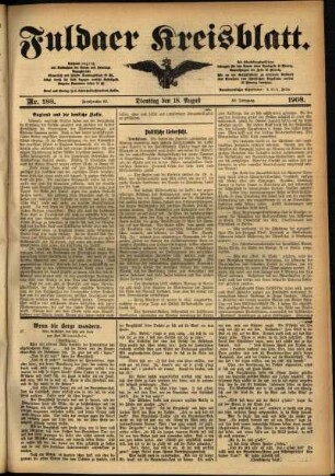 Ausgabe vom Dienstag, den 18. August 1908.