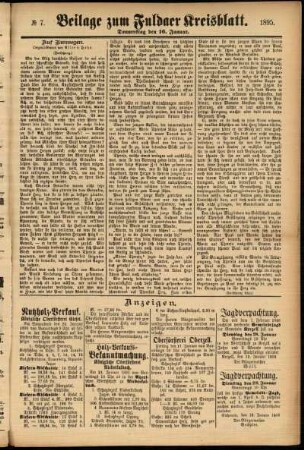 Zweite Ausgabe vom Donnerstag, den 16. Januar 1896.
