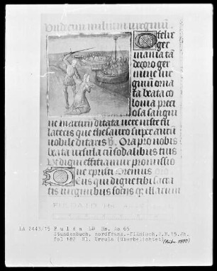 Stundenbuch, ad usum Romanum — Enthauptung der heiligen Ursula, Folio 182recto
