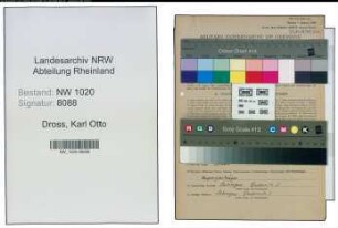 Entnazifizierung Karl Otto Dross , geb. 17.03.1897 (Postinspektor)