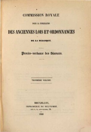 Procès-verbaux des séances. 3. 1860