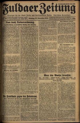 Erste Ausgabe vom Sonntag, den 30. November 1930.