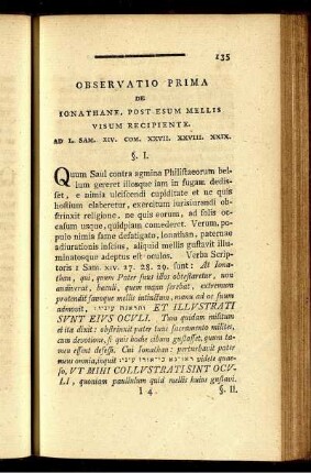 Observatio prima. De Ionathane, post esum mellis visum recipiente.