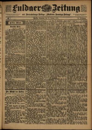Erste Ausgabe vom Samstag, den 10. Januar 1903.