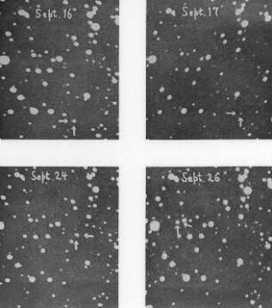 Komet Halley: 16., 17., 24. und 26. IX. 1909, von Wolf fotographiert