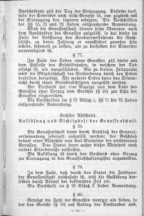 Sechster Abschnitt. Auflösung und Richtigkeit der Genossenschaft.